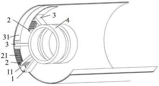 Low-carbon additive supporting structure construction device, heading machine and construction method