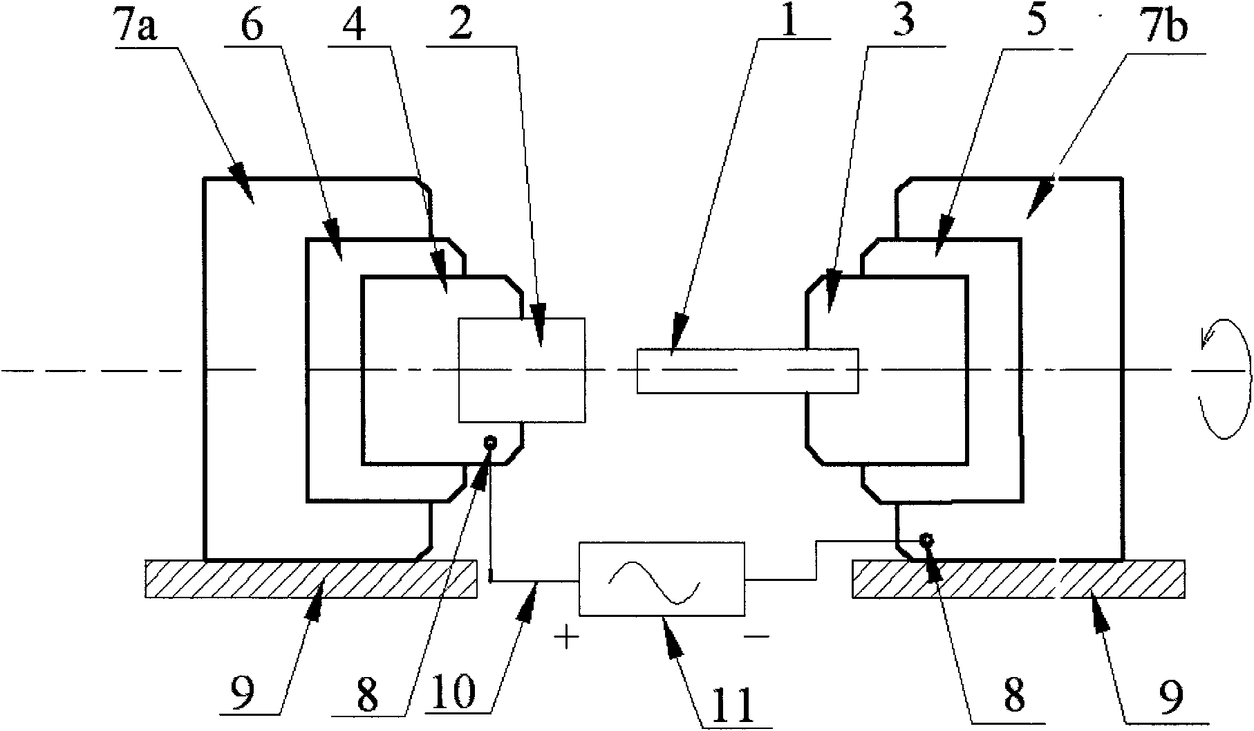 Current-carrying inertial radial friction composite welding method and equipment thereof