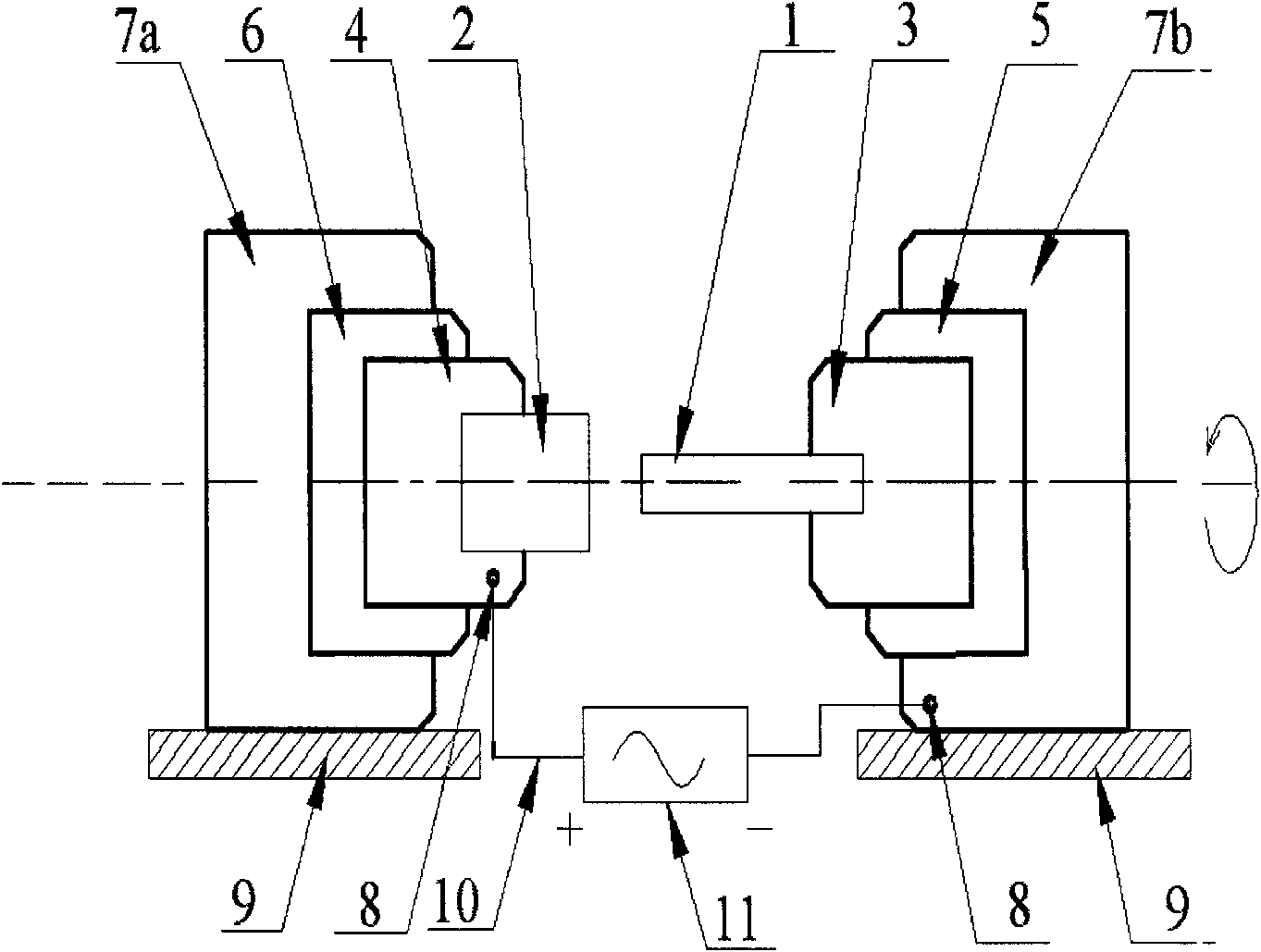 Current-carrying inertial radial friction composite welding method and equipment thereof