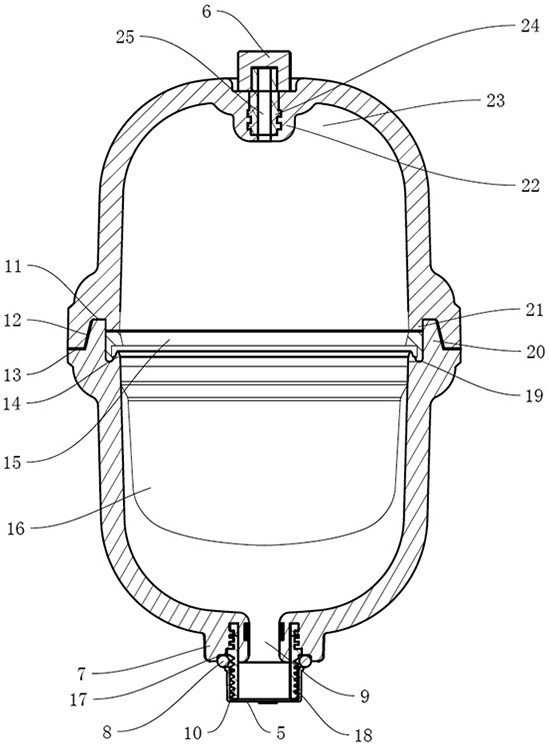 Diaphragm type pressure tank