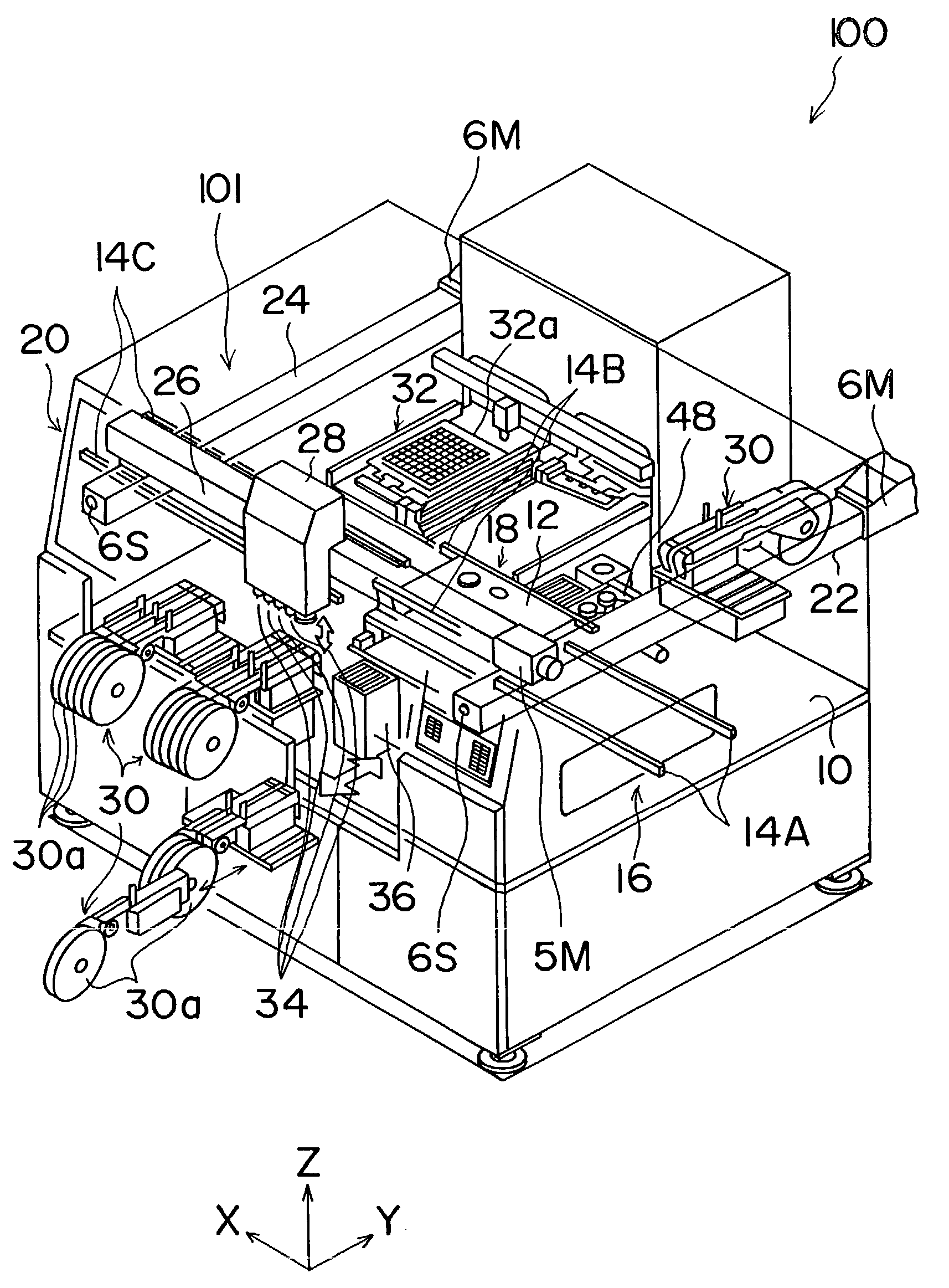 Positioning control method, positioning control device, and electronic component mounting apparatus using same