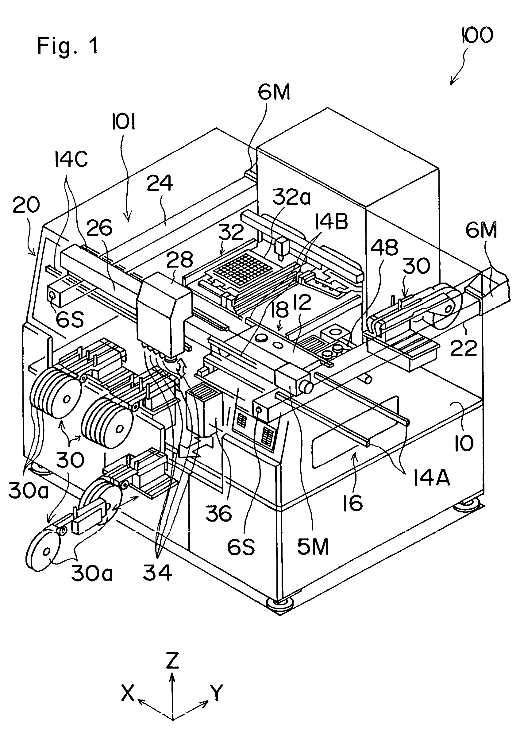 Positioning control method, positioning control device, and electronic component mounting apparatus using same