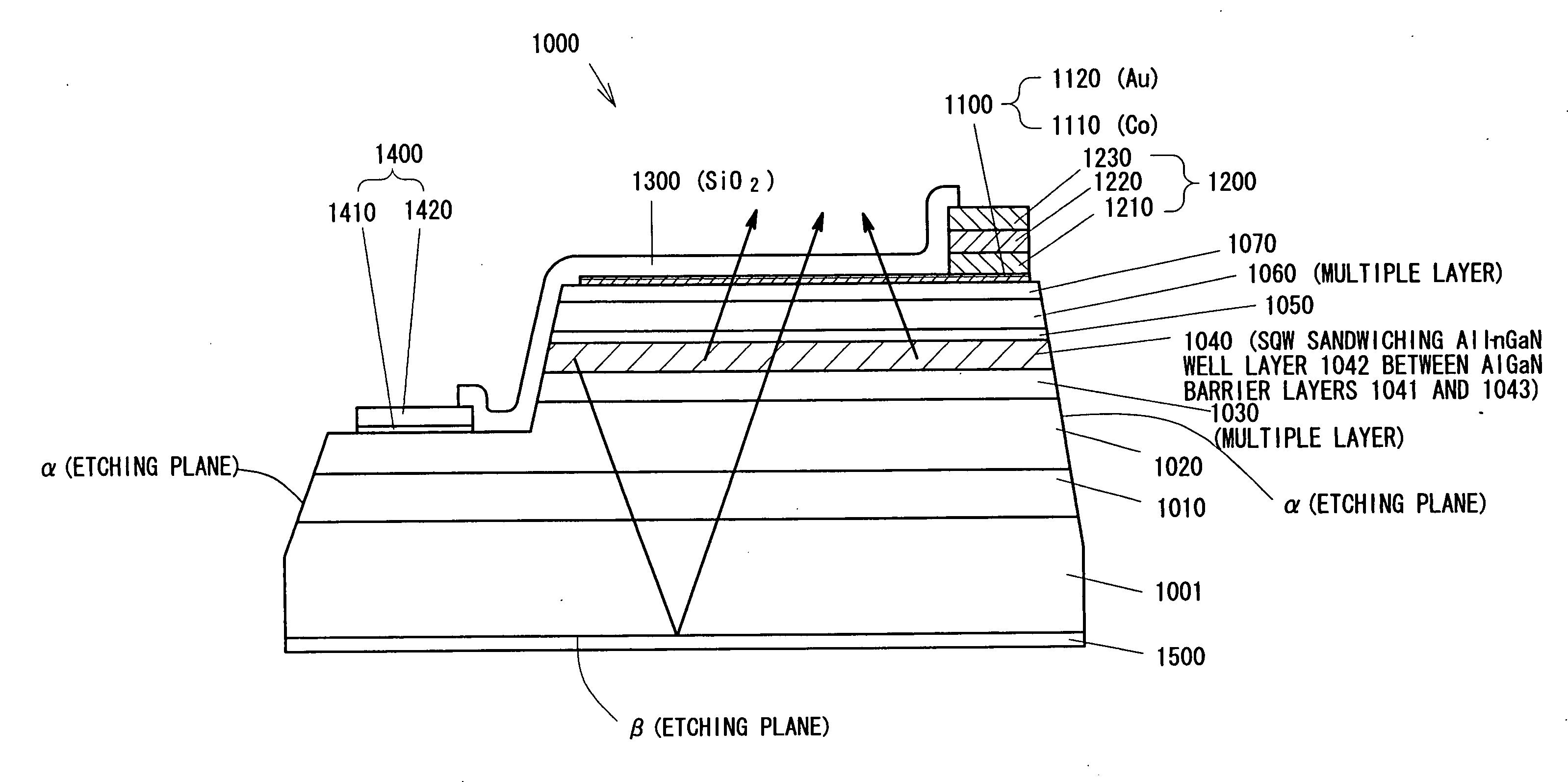 Light-emitting diode and process for producing the same