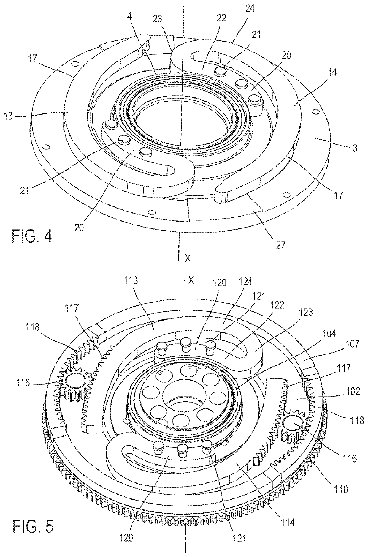 Vibration damping device for motor vehicle transmission drivetrain