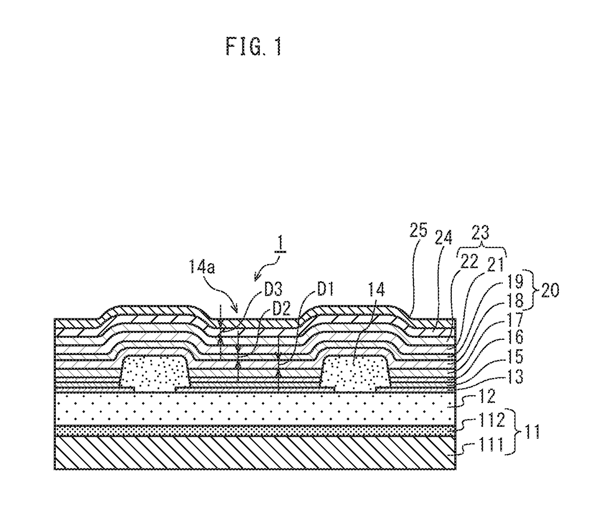 Organic EL element comprising first and second interlayers of specified materials and thicknesses, and method for manufacturing thereof