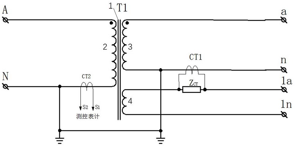 Power supply type voltage transformer and electric energy metering device