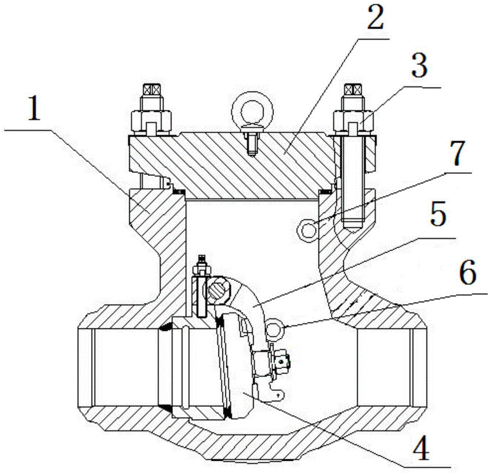 A kind of fixing method of nuclear grade swing check valve disc