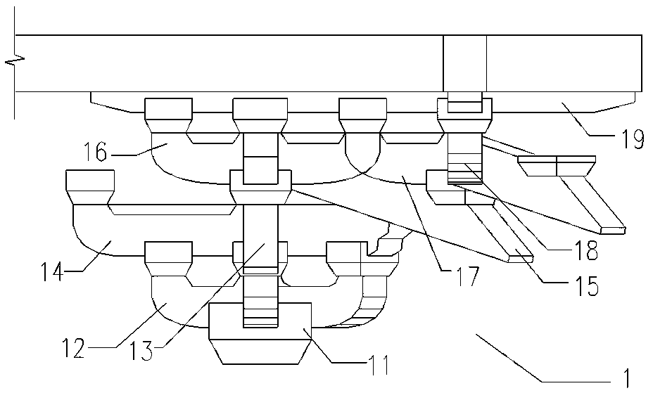 Installation and construction method of bucket arch in imitation of ancient Tang Dynasty buildings