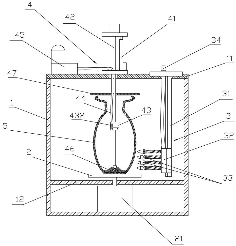 Spraying device for glazing perforated ceramic