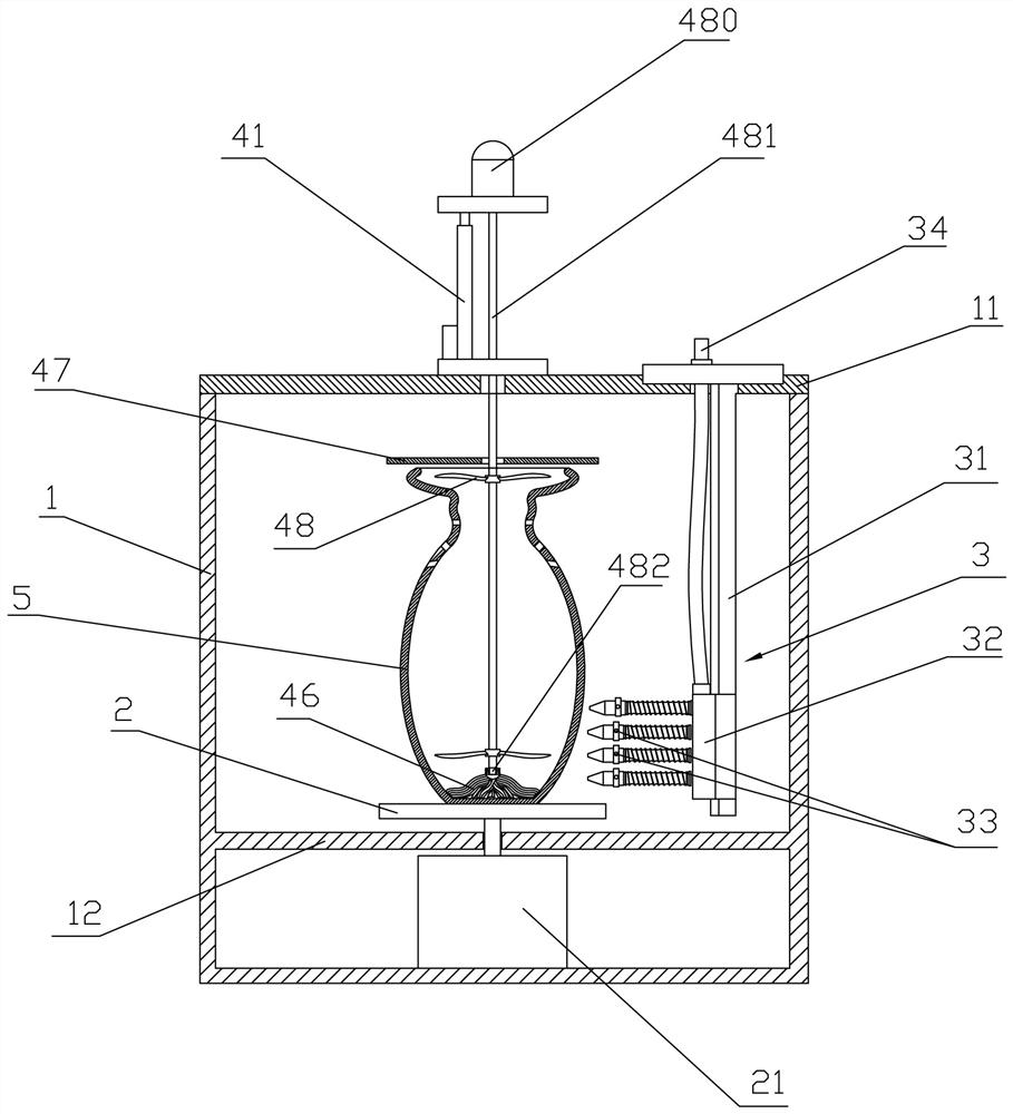 Spraying device for glazing perforated ceramic