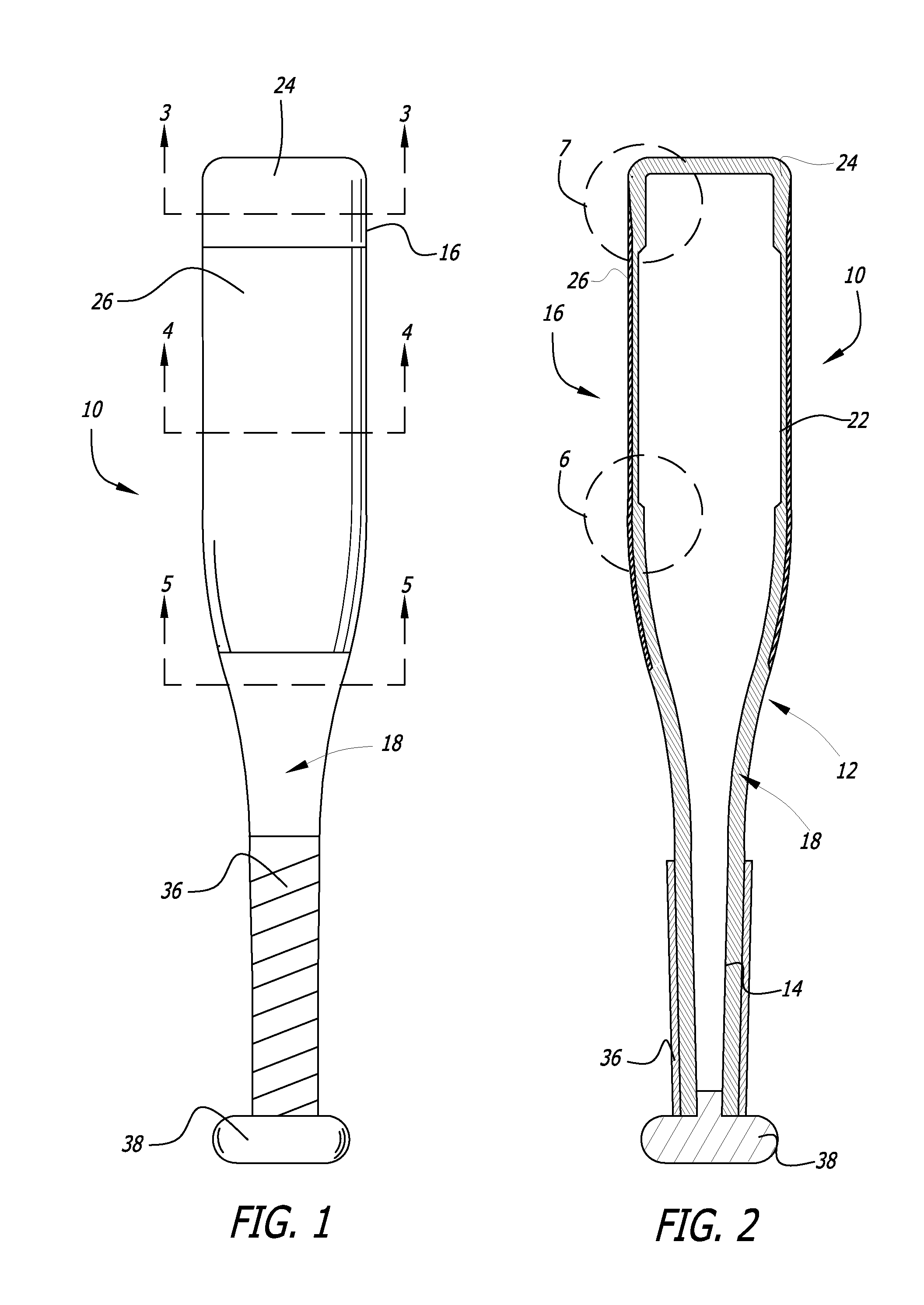 Composite bat with varying barrel thicknesses