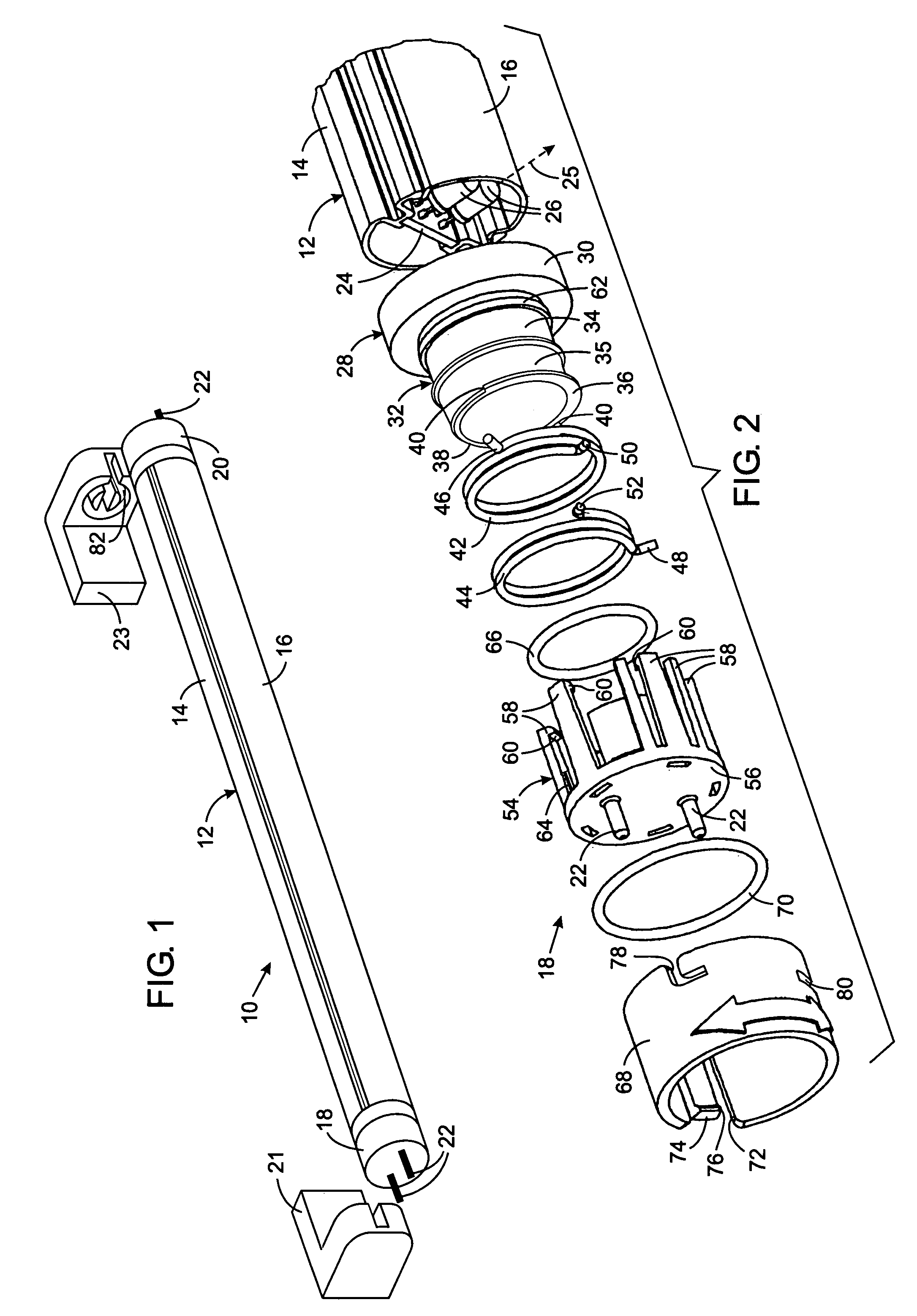 Lighting assembly with swivel end connectors