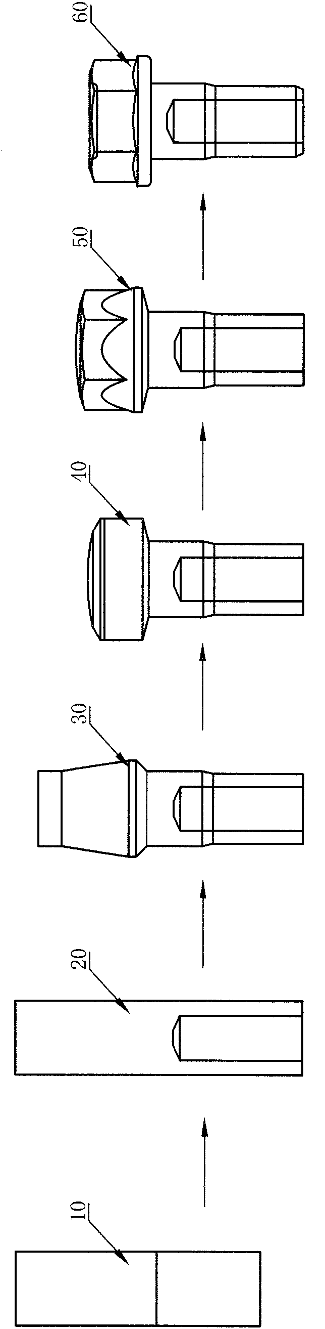 Combined mold for oil tube bolt processing