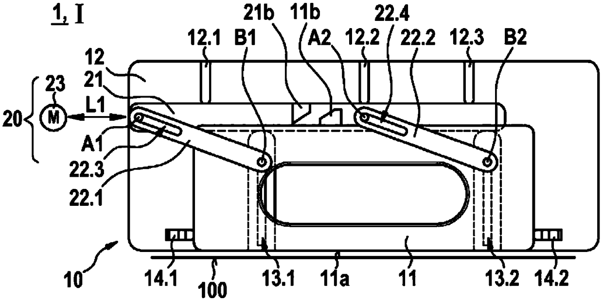 Handle device with a surface-flush handle