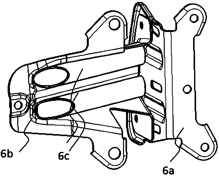 Engine room force transfer structure dealing with automobile small offset crashes