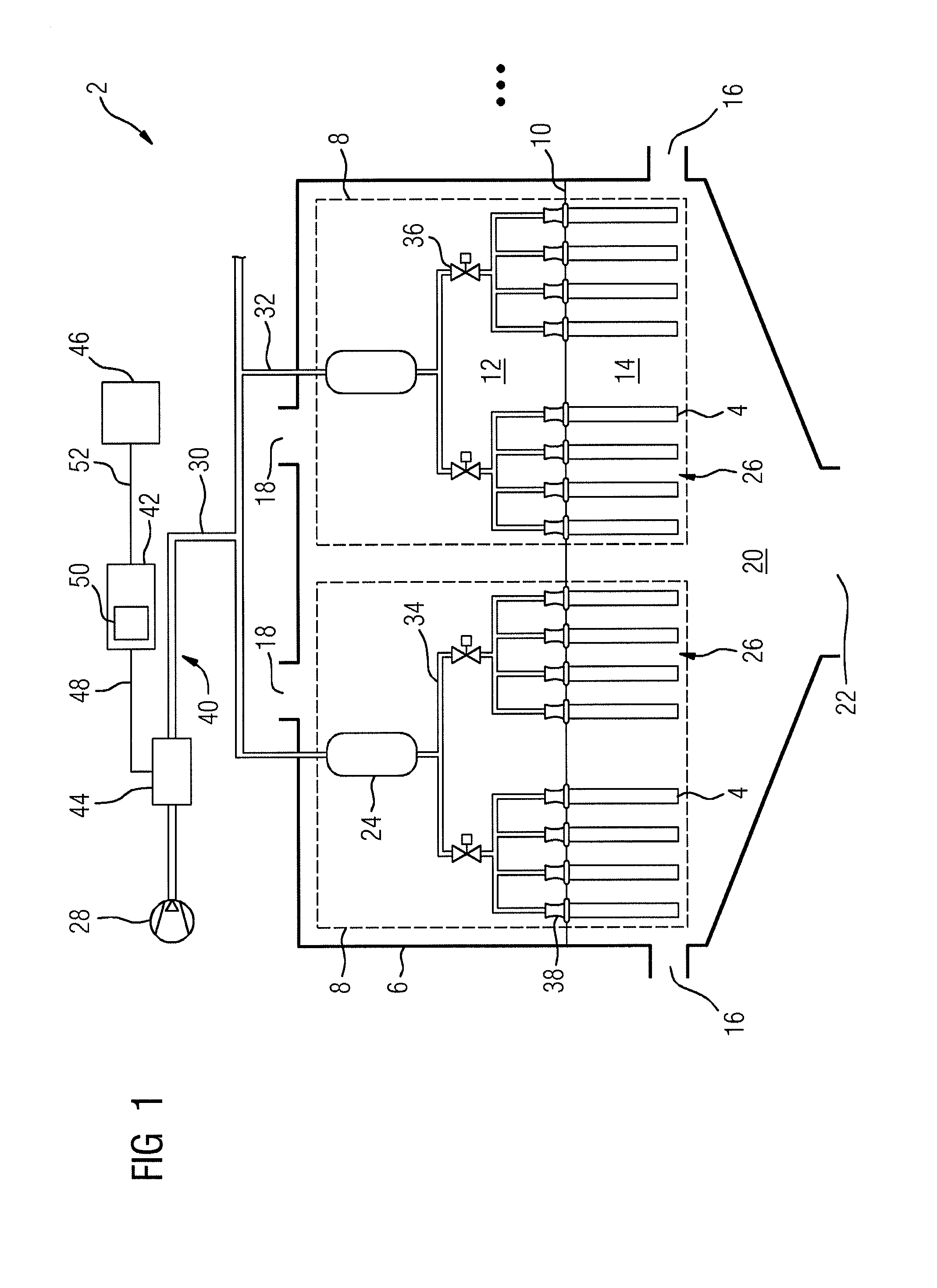 Monitoring of a pressurized gas-based cleaning process in a hose filter installation