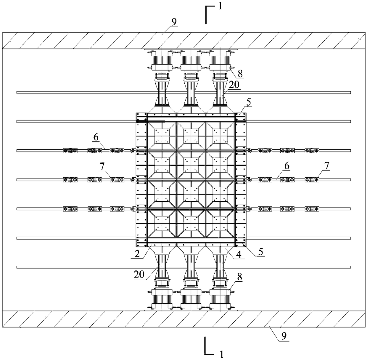 Large model testing device for simulating asymmetric small-distance tunnel excavation process