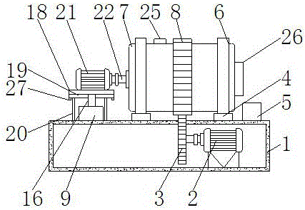 Chemical material drying treatment device with stir-fry function