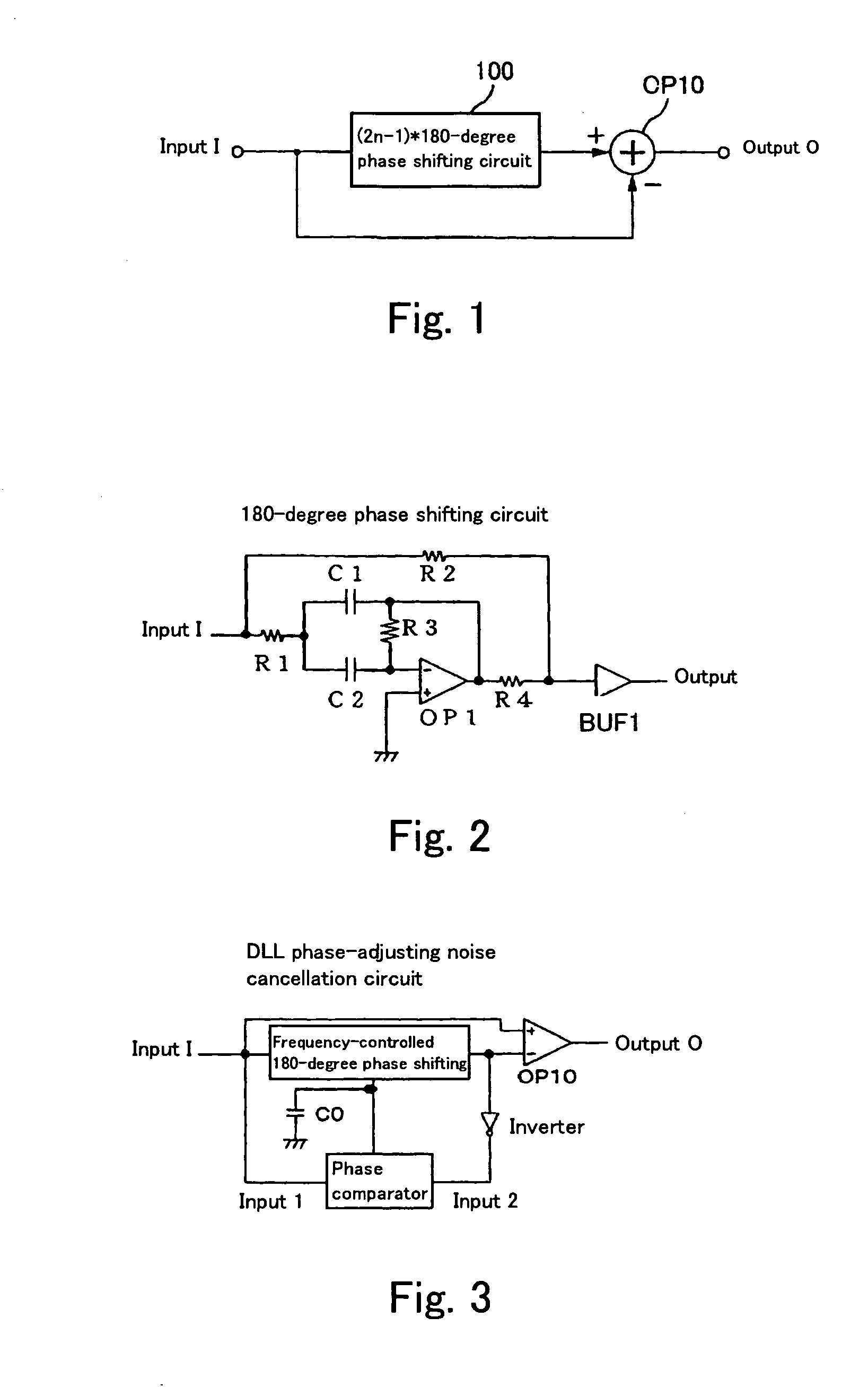 Noise removal using 180-degree or 360-degree phase shifting circuit