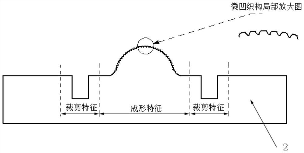 A device and method for laser shock forming superhydrophobic micro-parts