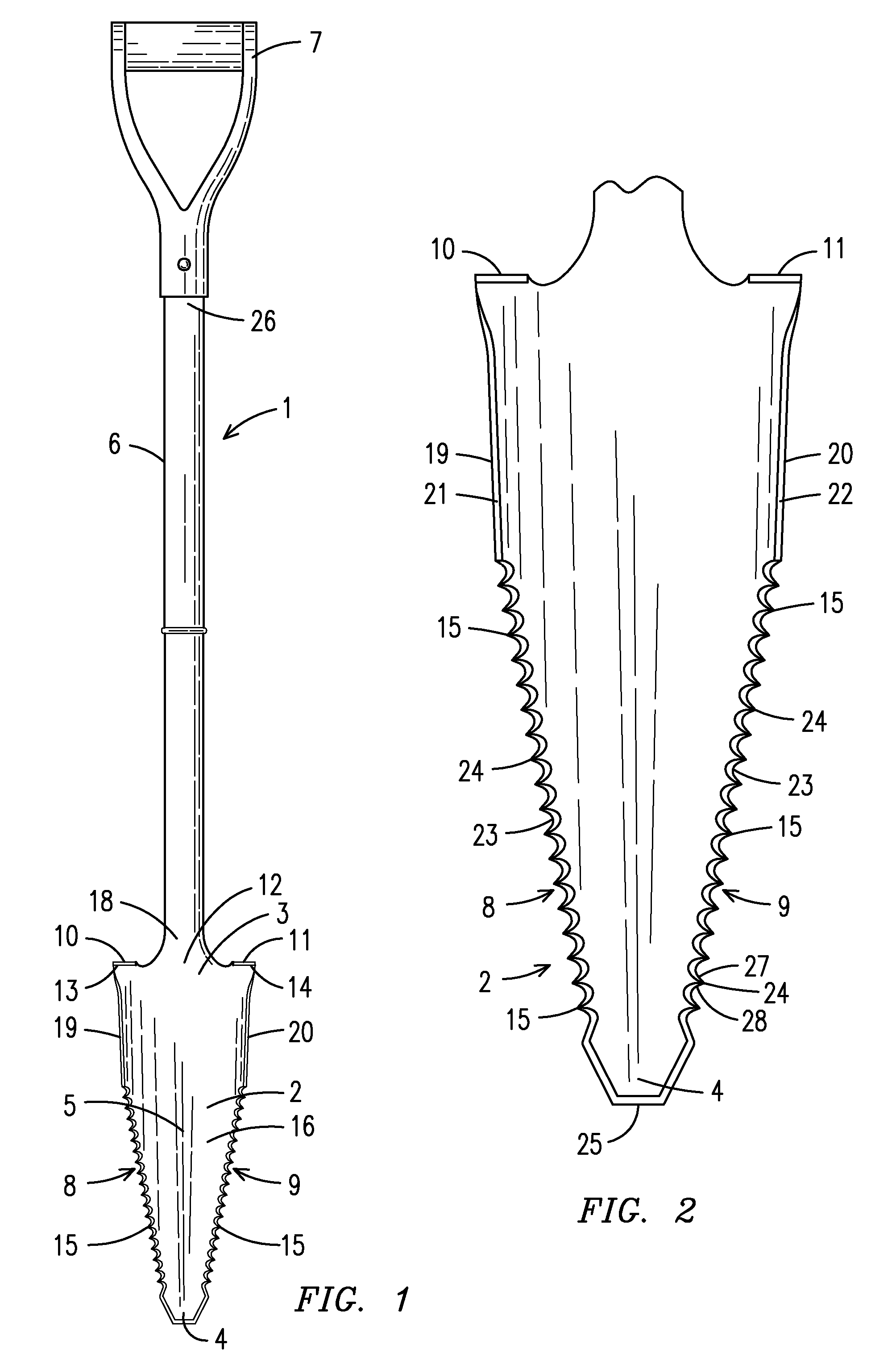 Root cutting shovel