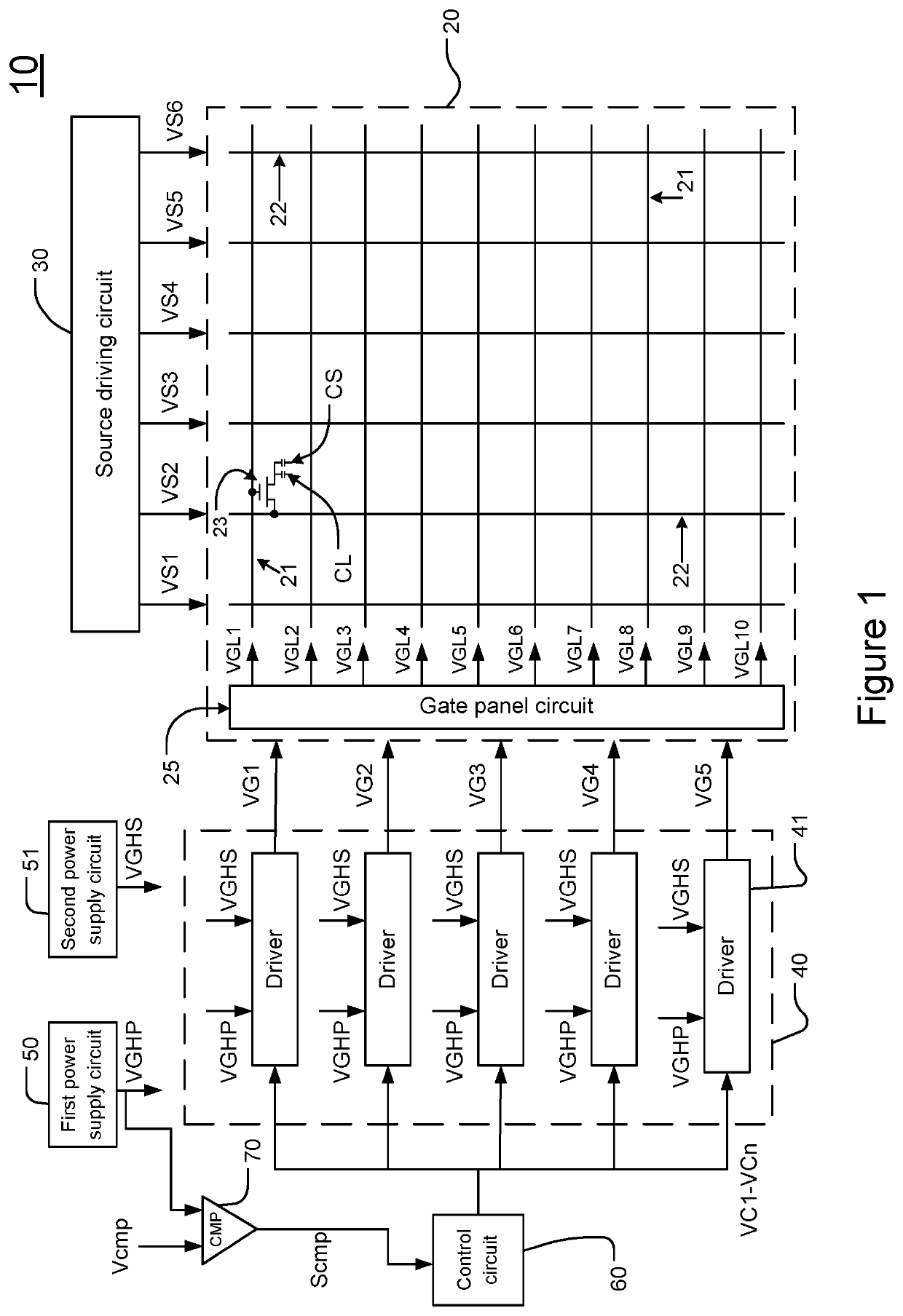 Driving circuit for display panel and high voltage tolerant circuit