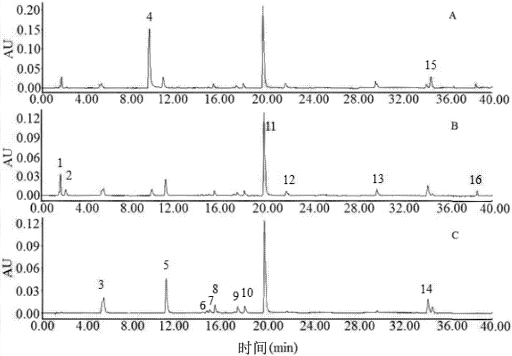 Method for green extraction and determination of multiple compounds in Chinese herbal compound drug Naoxintong