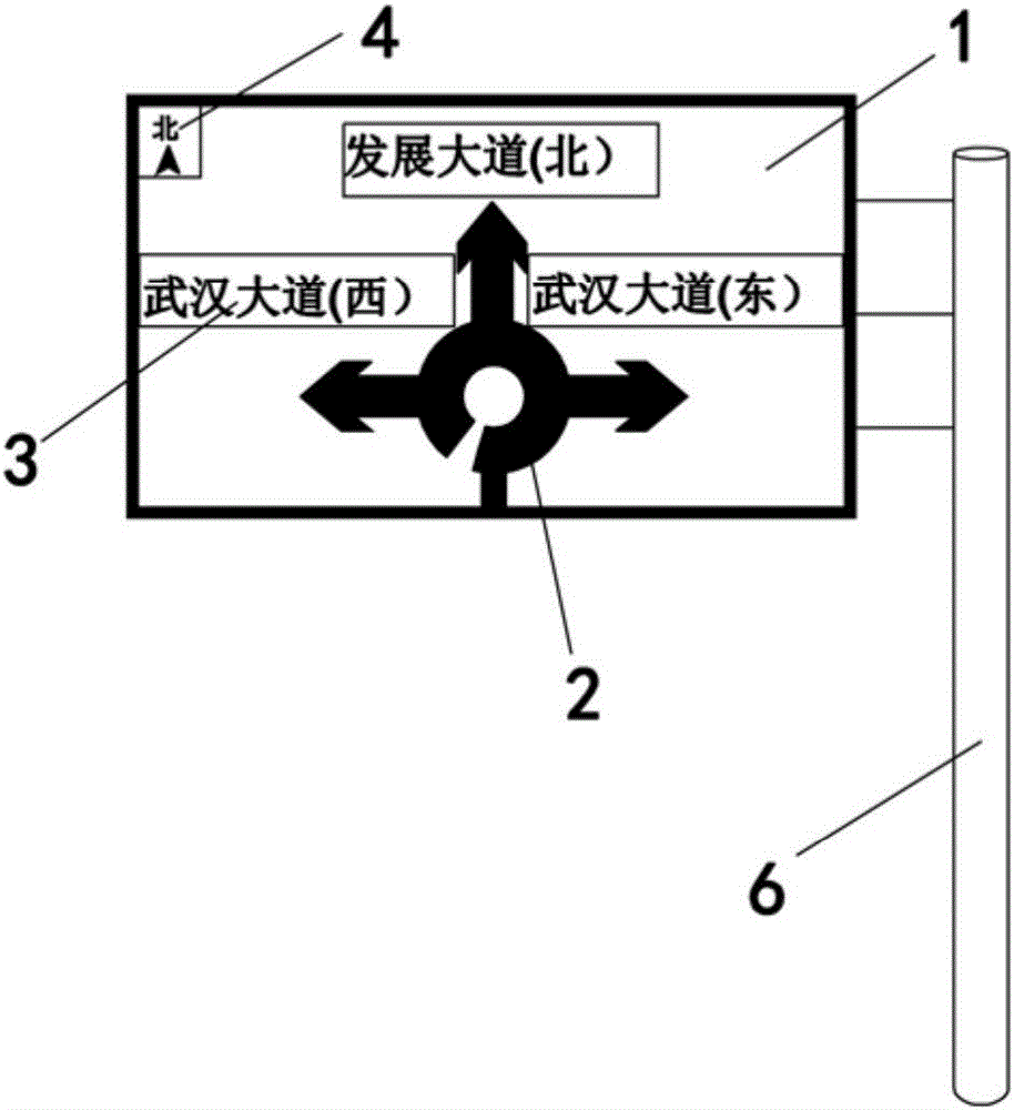 Bidirectional flyover rotary intersection road surface guidance system