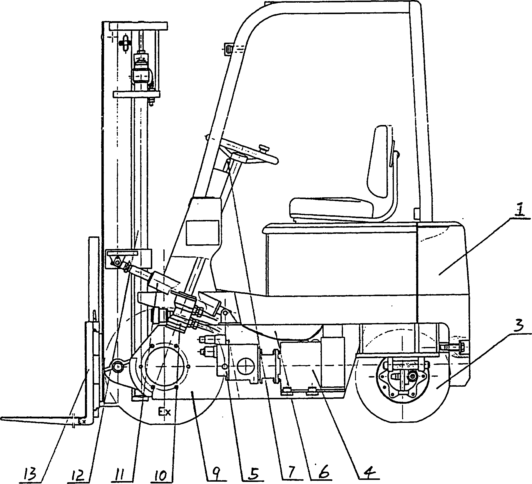 Fully-hydraulic electric fork truck