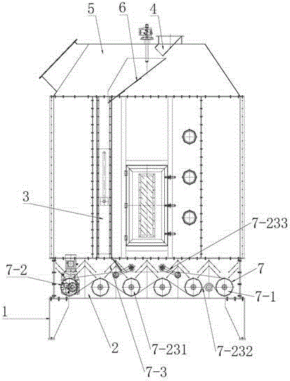 Power transmission device for discharging mechanism of screen roller type counterflow cooler