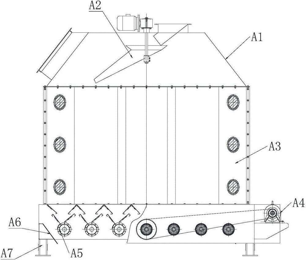 Power transmission device for discharging mechanism of screen roller type counterflow cooler