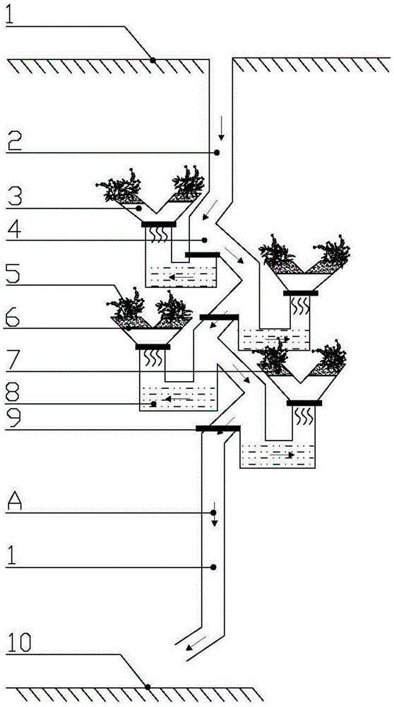 External wall drainage structure for stereoscopic greening