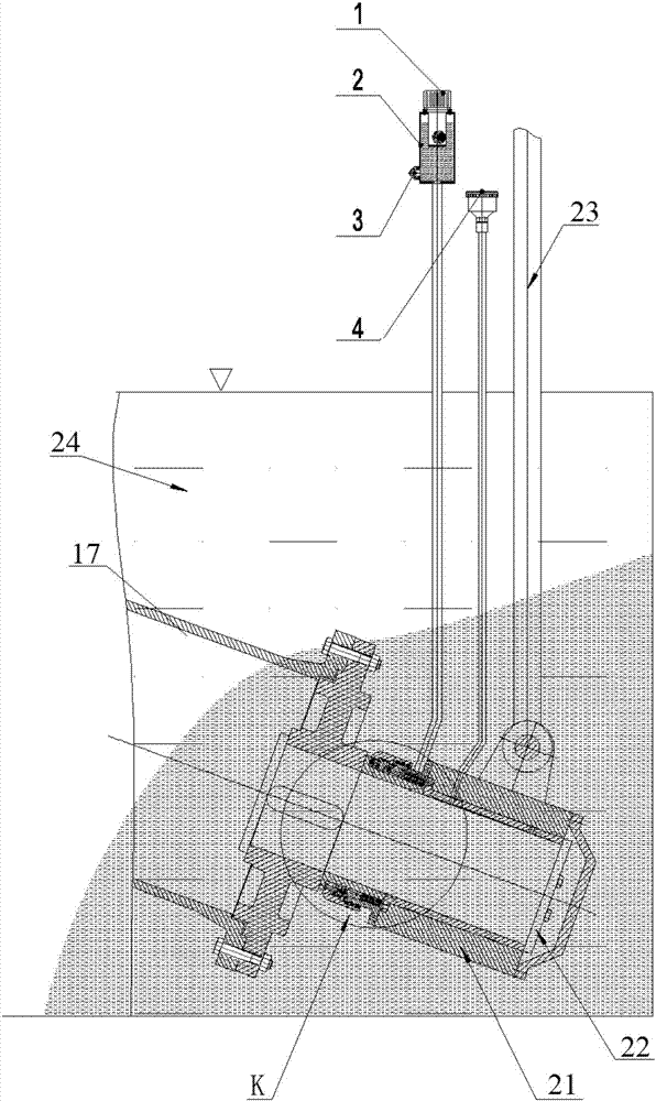 A kind of underwater bearing and sealing device of water flushing slag mixing machine