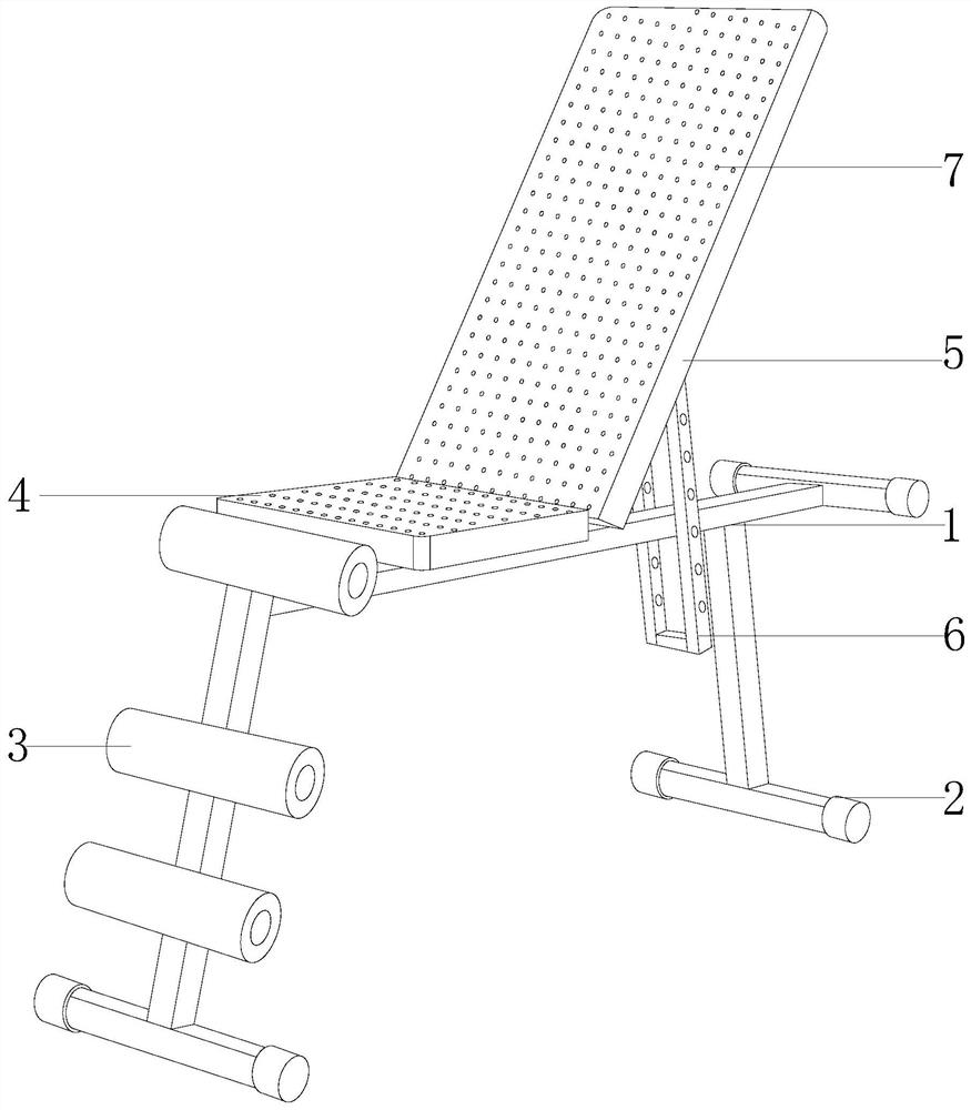 A sit-up device for removing sweat and odor by blowing and blowing