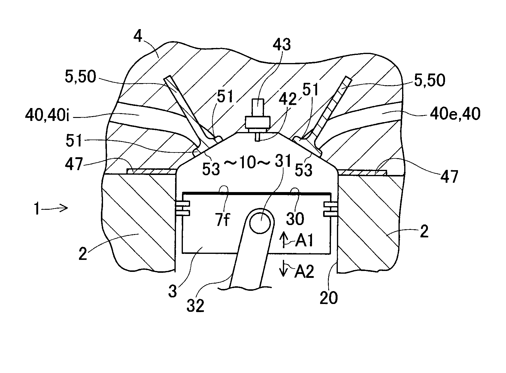 Engine and piston