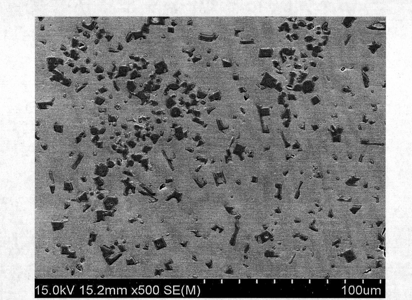 Method for synthesizing TiCx particle enhanced nickel base composite material by reaction in-situ