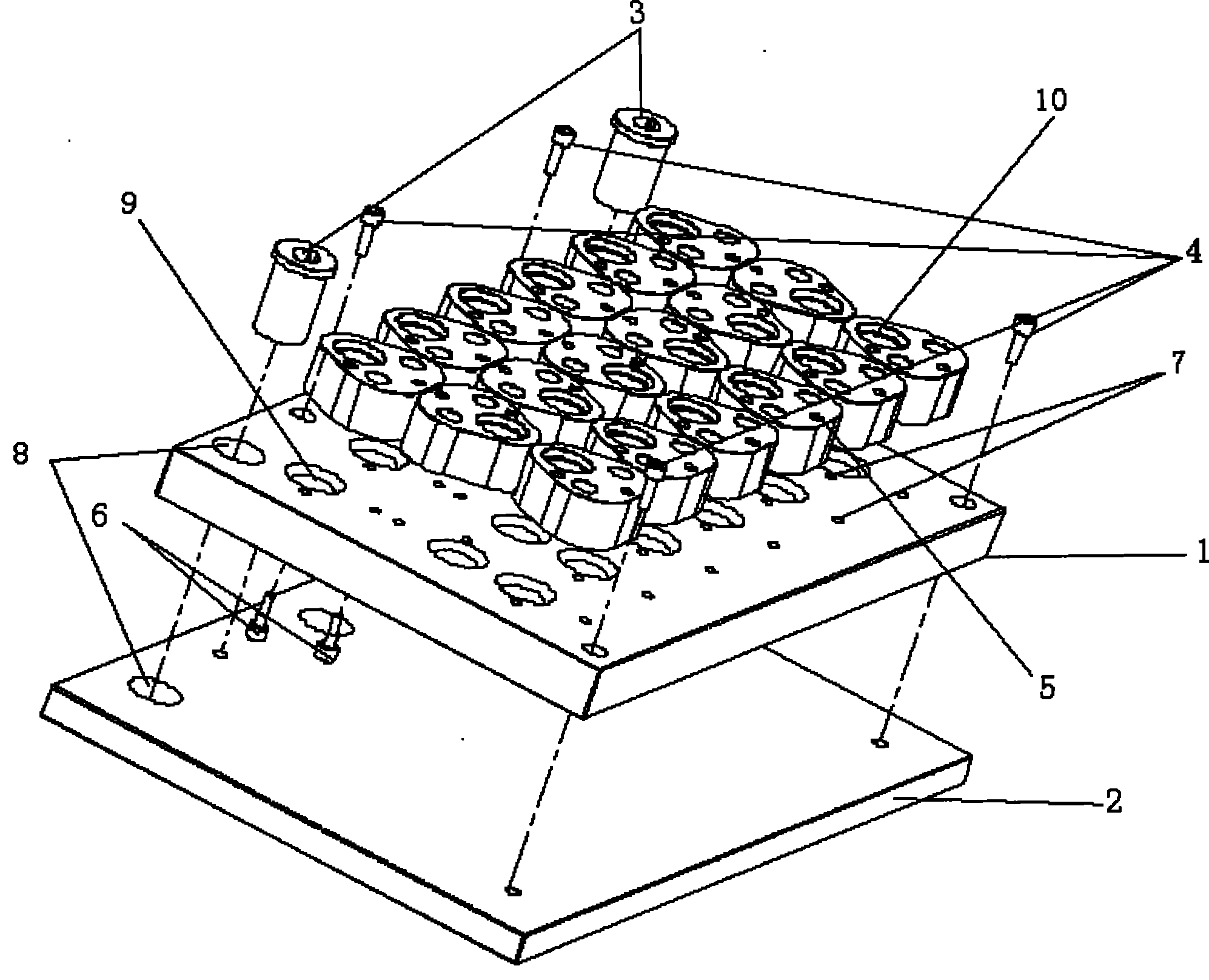 Fixture for batch processing of inflating model fixing seat