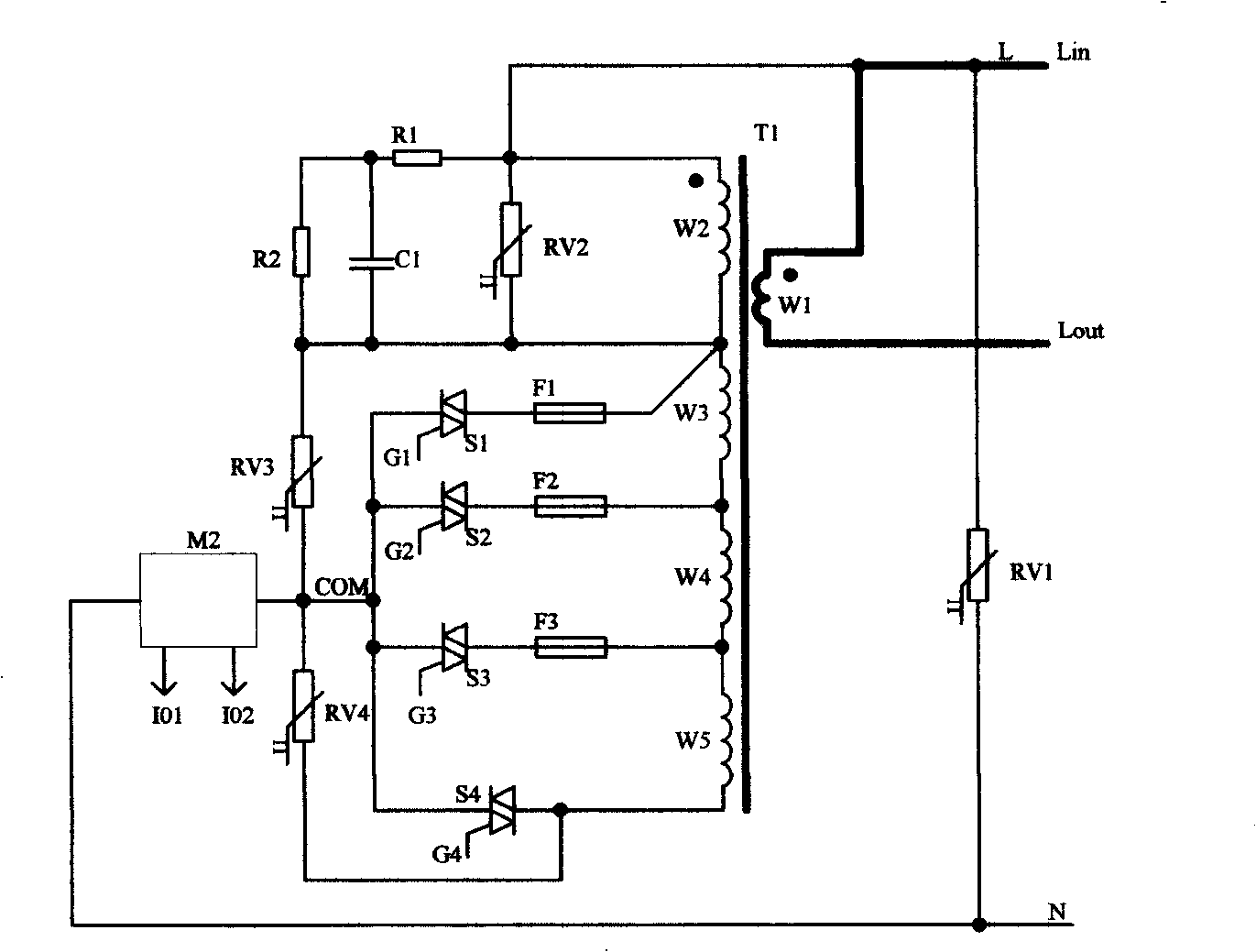 Illumination energy-saving apparatus for primary contactless voltage-regulating of transformer