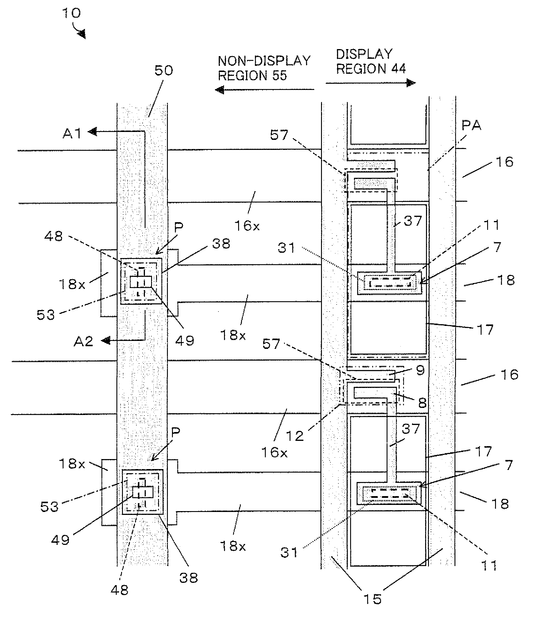 Active matrix substrate, liquid crystal panel, display, television receiver