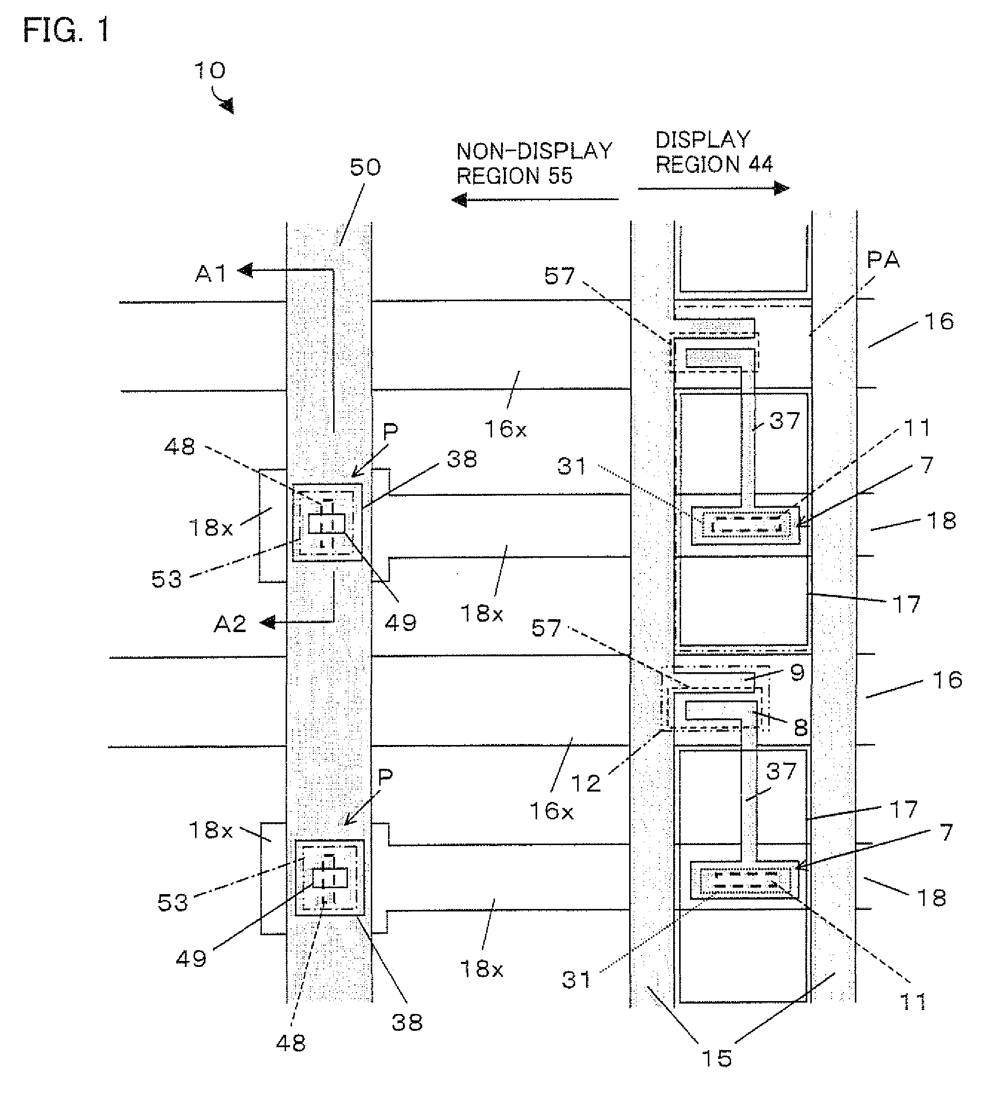 Active matrix substrate, liquid crystal panel, display, television receiver