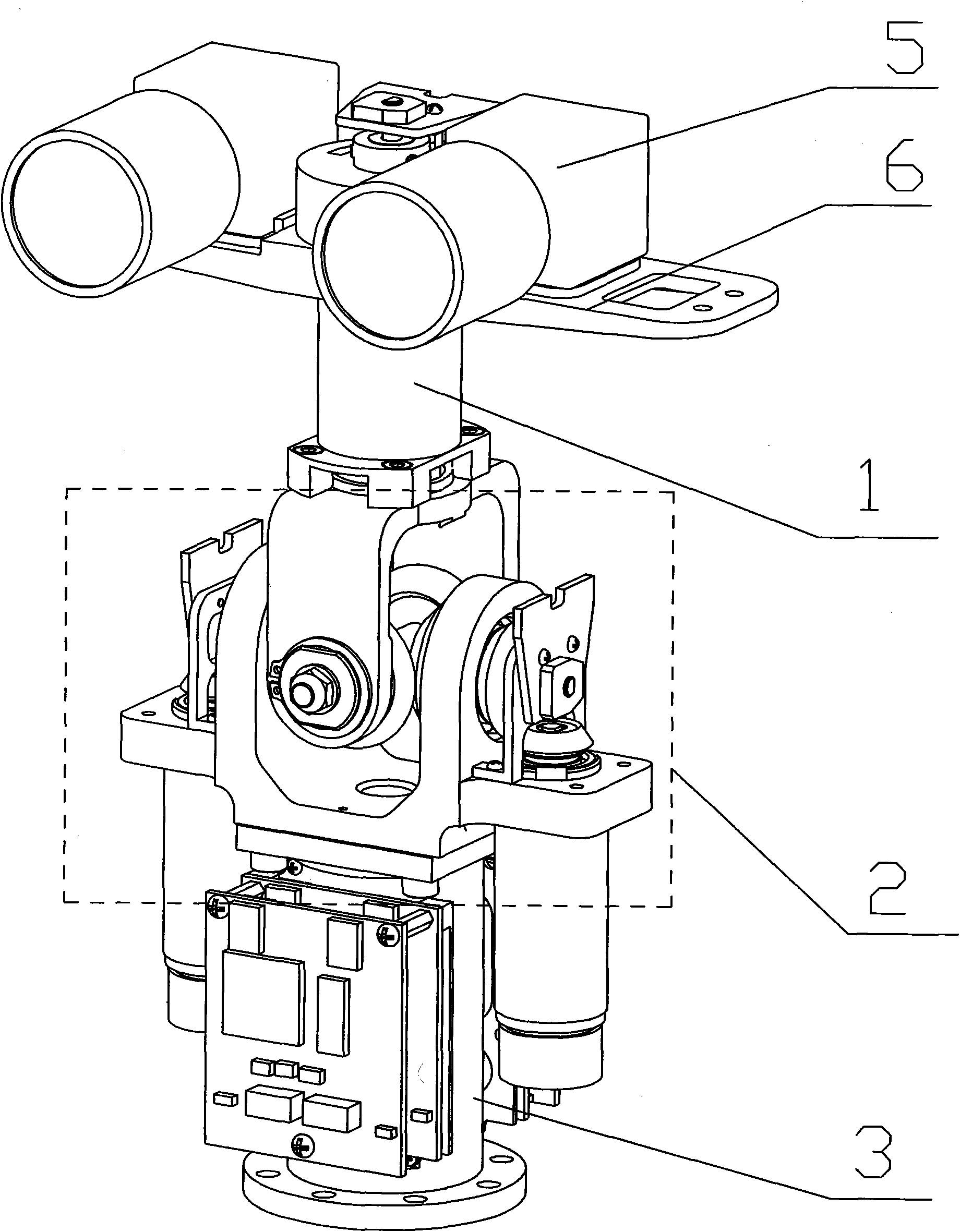 Humanoid robot head based on bevel gear differential coupling mechanism