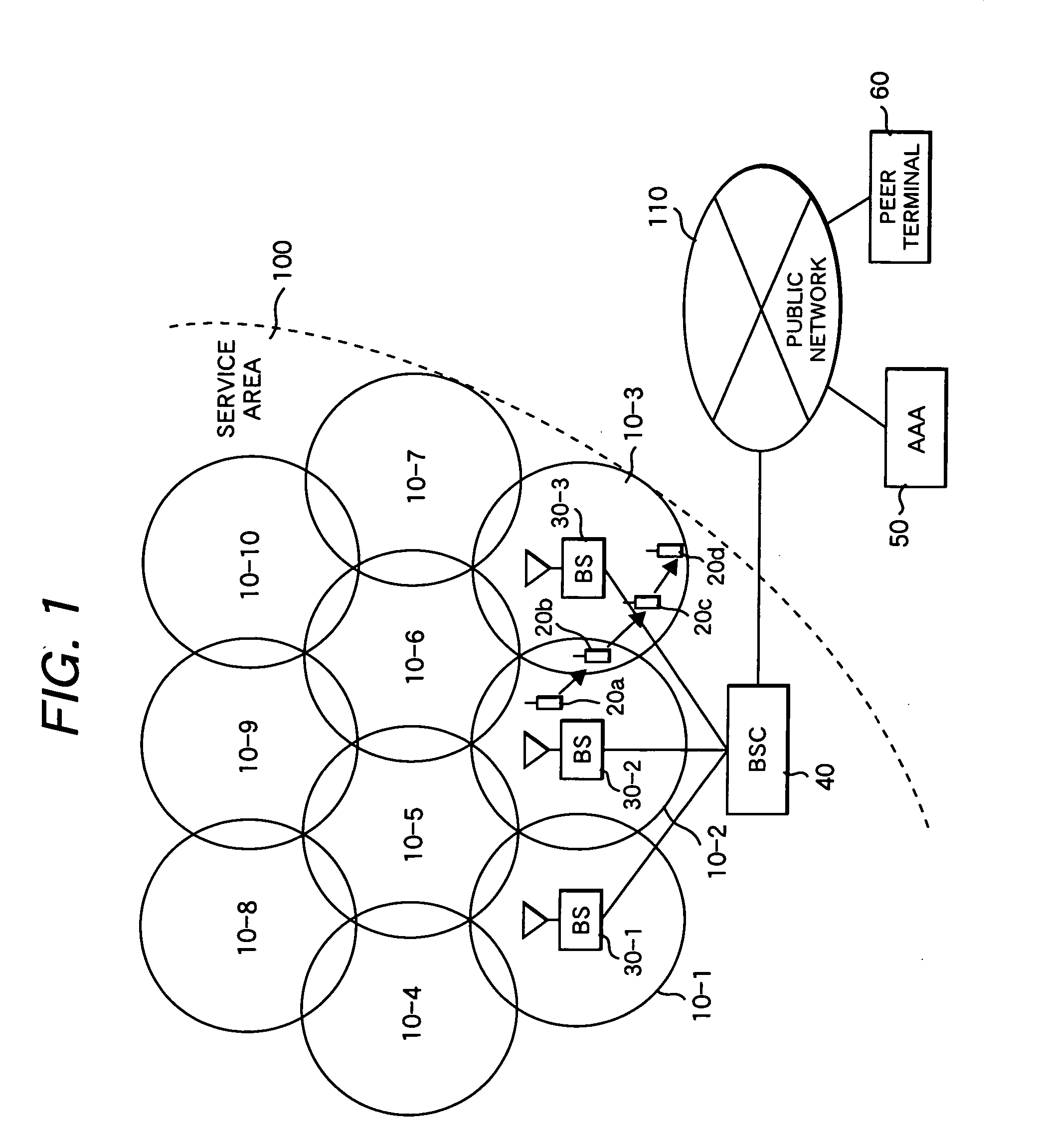 Mobile communication system detectable mobile station moving out of communication range