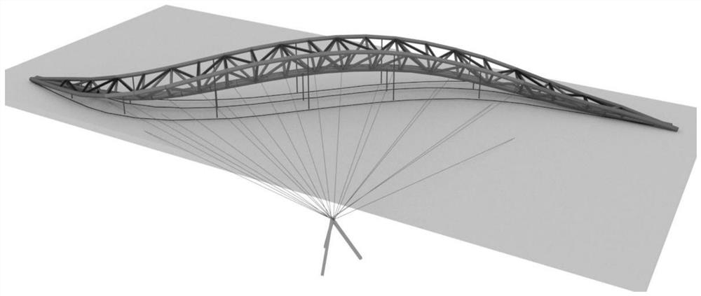 Method for assembling inverted triangular truss of transportation junction station roof canopy on site