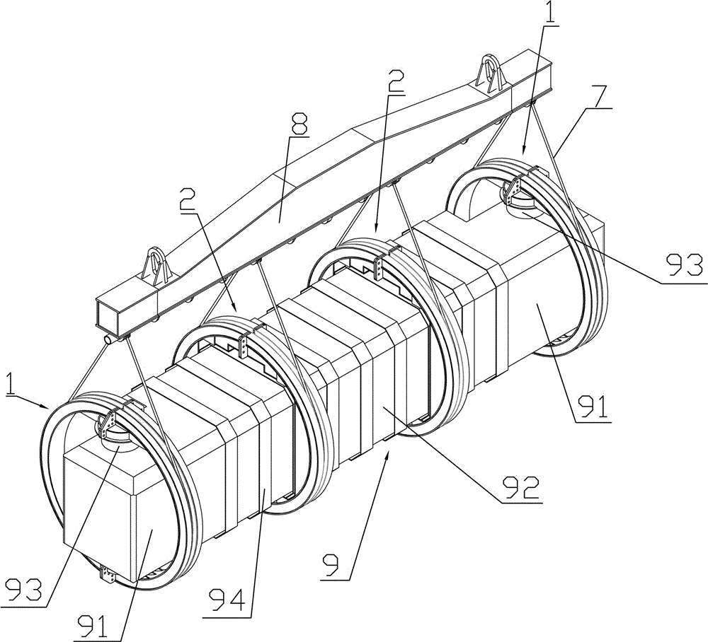 Turnover supporting tool of high-pressure heater tube system