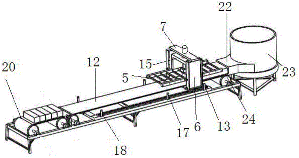 Automatic green brick cutting device and cutting method thereof