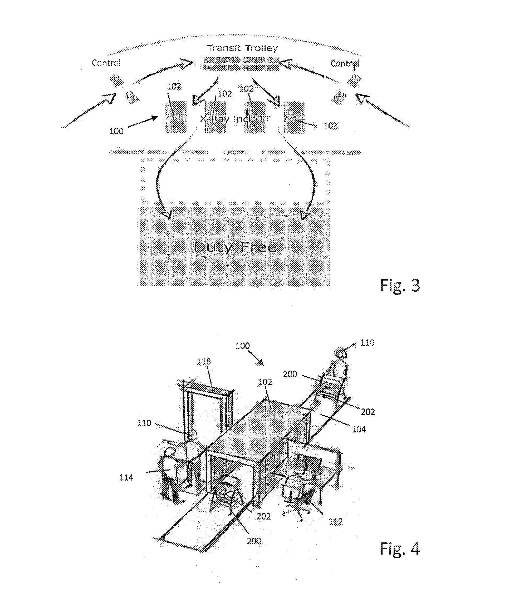 Method and hand luggage trolley for facilitating a flow of passengers in an airport terminal