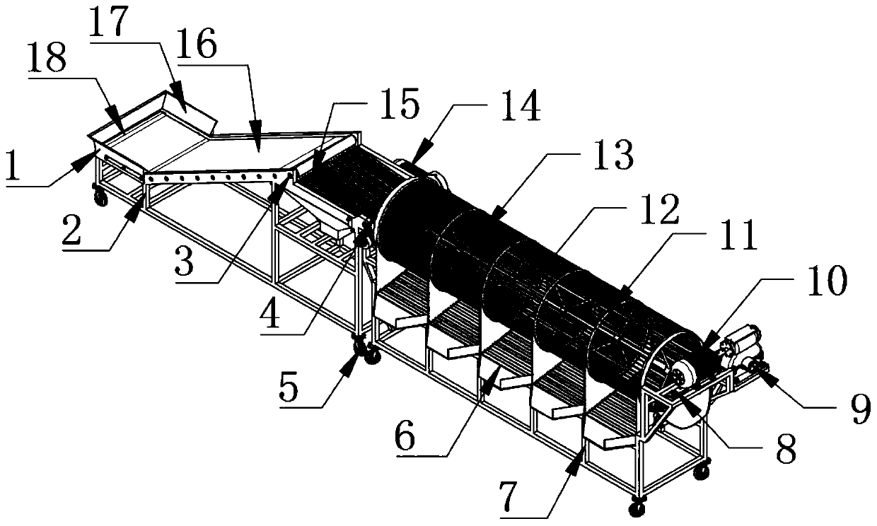 Aggregated rock screening device for industrial building and use method thereof