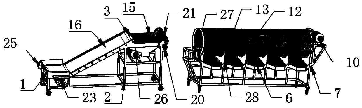 Aggregated rock screening device for industrial building and use method thereof