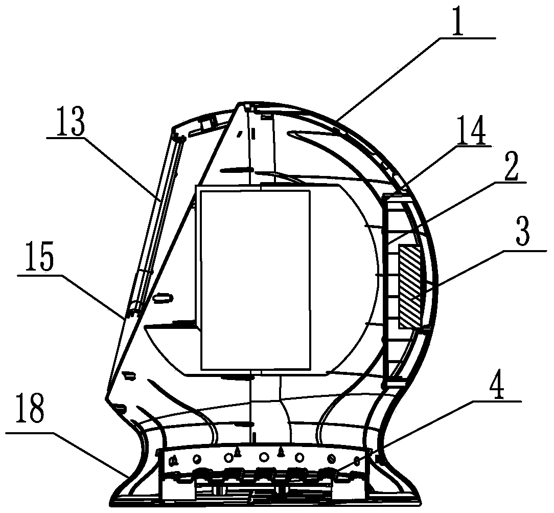 A far-infrared intelligent foot therapy device with internal convection and streamlined design