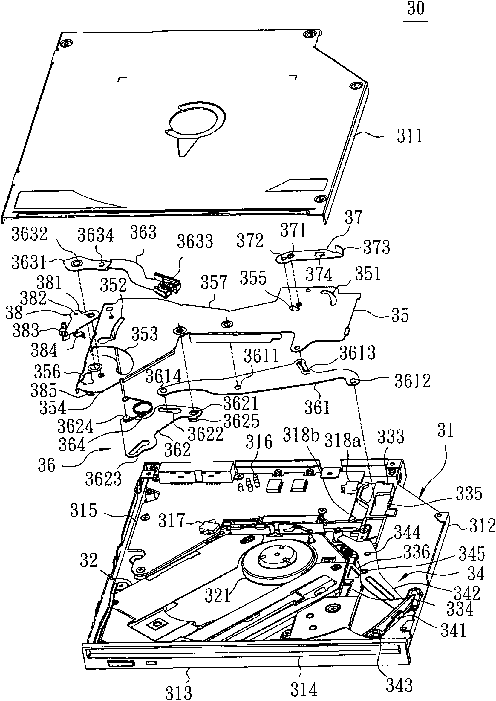 Suction type optical disc drive